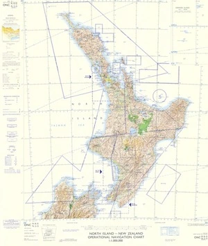 North Island-New Zealand operational navigation chart, 1:1,000,000.