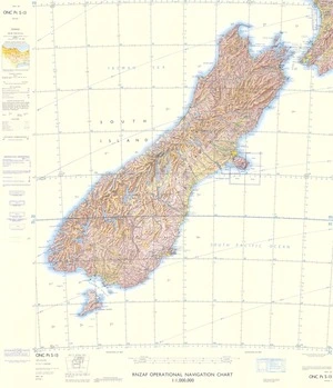 RNZAF operational navigation chart 1:1,000,000. New Zealand.