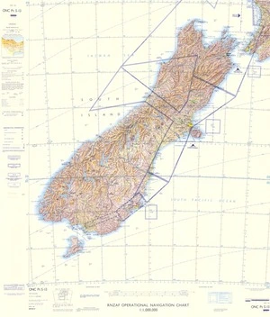 RNZAF operational navigation chart 1:1,000,000. New Zealand.