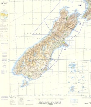 South Island-New Zealand operational navigation chart, 1:1,000,000.