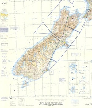 South Island New Zealand operational navigation chart 1:1,000,000.
