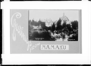 Greetings card from Mamaku, with image of the Sanatorium and grounds at Rotorua