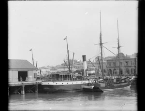 Steam ship Taniwha at Auckland wharves