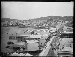 Burton Brothers (Dunedin) 1868-1898: View of Willis Street, Wellington, from the Post Office tower