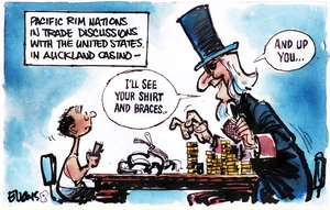 Pacific rim nations in trade discussions with the United States in Auckland casino - "I'll see your shirt and braces... and up you..." 5 December 2010