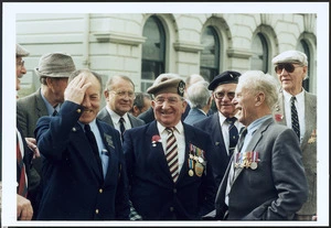 War veterans gathered for the Anzac Day service, Wellington - Photograph taken by John Nicholson