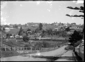 View of Remuera taken from vicinity of Brighton Road, Parnell looking towards Mount Hobson