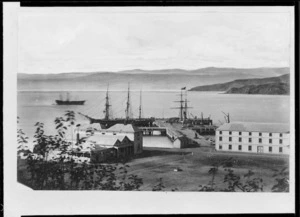 Scene including Queens Wharf, Wellington - Photograph taken by Edward Smallwood Richards