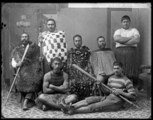 Unidentified Maori group - Photograph taken by William Henry Thomas Partington