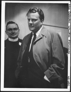 American evangelist Billy Graham at his press conference, Auckland