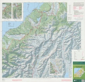 Parkmap Mount Cook & Westland national parks.