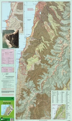 Parkmap Paparoa National Park Scale 1:150 000