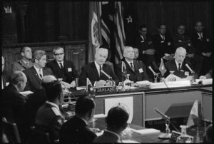 Top table at the opening of the Ministerial Council of Seato at Parliament Buildings, Wellington