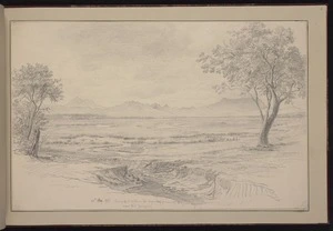 Guérard, Eugen von, 1811-1901: View of Mount William and Sugarloaf from one of the great Lagunes near the Grampians. 30th Aug 1856
