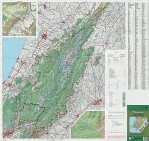 Parkmap Tararua Forest Park Scale 1:100 000.