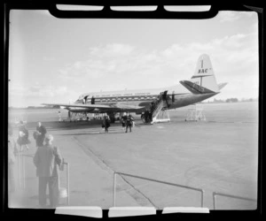 National Airways Corporation Vickers Viscount aircraft, Harewood Aerodrome, Christchurch, Canterbury