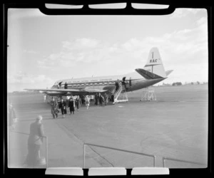 National Airways Corporation Vickers Viscount aircraft, Harewood Aerodrome, Christchurch, Canterbury