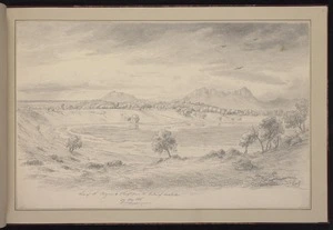 Guérard, Eugen von, 1811-1901: View of Mt Sturgeon & Abrupt from the crater of Baldhill. 29 May 1856