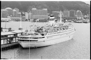 Russian cruise ship Mikhail Lermontov berthed at Wellington Harbour - Photograph taken by John Nicholson