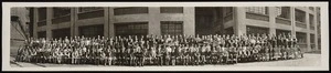 Panoramic photograph of R. Hannah & Co. Ltd staff at Leeds Street factory