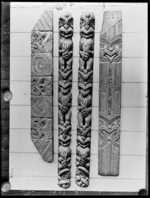 Maori carved panels - Photograph taken by William Henry Thomas Partington