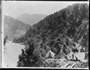 Railway line construction at Inangahua