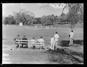 Cricket match, Cornwall Park, Greenlane, Auckland