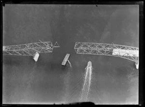 Auckland Harbour Bridge under construction