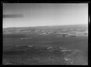 Bucklands and Glendowie from over Rangitoto Island, Auckland
