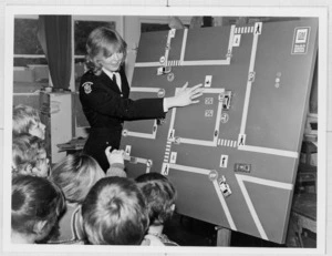 Leigh Coddington, Road Traffic Instructor, leading a road safety class