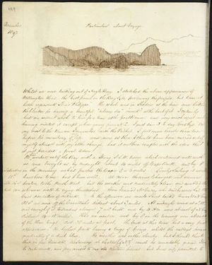 Diary page with sketch of Wellington Head