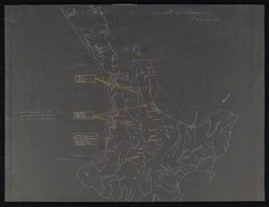 New Zealand Department of Internal Affairs Centennial Publications Branch :The Arrival of Tainui. [copy of ms map] (P te Hurinui Jones).