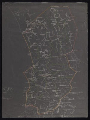New Zealand Department of Internal Affairs Centennial Publications Branch :[Tainui] area 1800 [showing main Tribal areas]. [ms map] P Hurinui Jones.