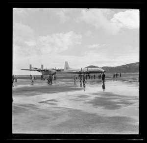 Air display at opening of Rongotai Airport, Wellington