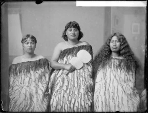 Portrait of Aramoho girls, Te Kuia Whairei, Kawirue, Te Whaikeau - Photograph taken by William Henry Thomas Partington