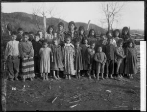 Group of children at Taumarunui - Photograph taken by William Henry Thomas Partington