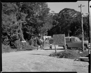 Horseman on the Paringa section of the Haast Highway, Westland - Photograph taken by Mr D Nicholson