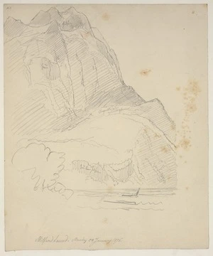 Guérard, Eugen von, 1811-1901: Milford Sound. Monday 24. January 1876