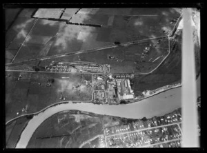 Whakatane Board Mills factory and Whakatane River, Bay of Plenty Region