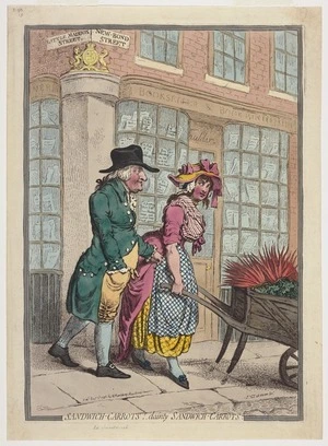 Gillray, James, 1757-1815 :Sandwich-carrots! Dainty Sandwich-carrots. Js. Gy. ad vivam fect. Published Dec.r 3rd 1796 by H. Humphrey, New Bond Street [London]