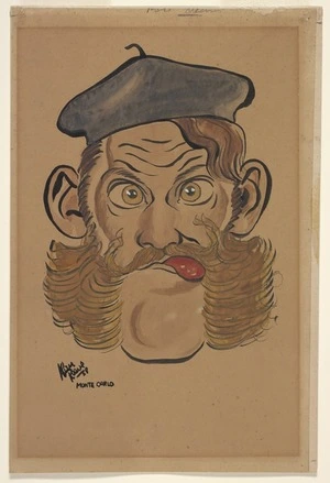 Reeve, Alan 1910-1962 :Self-caricature, Monte Carlo, 1938.