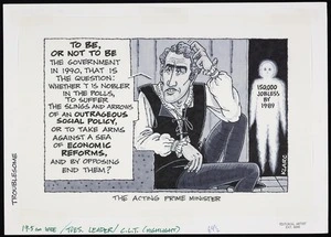 Clark, Laurence, 1949- :The Acting Prime Minister. [New Zealand truth 12 July 1988]
