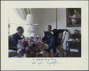 President of the United States Lyndon Johnson, and New Zealand Ambassador to the United States George Laking