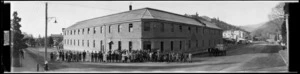 Staff of Griffin's Biscuit Factory outside the factory building in Nelson