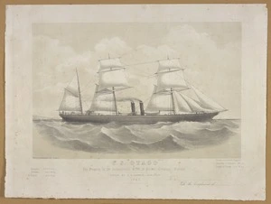 MacLure and Macdonald :S.S. "Otago", the property of the Intercolonial R.M.S. Packet Company, Limited. Built by J G Lawrie, Glasgow. 1863. Lithographed by Maclure and Macdonald. Glasgow [186-?]