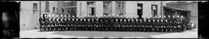 Group portrait of uniformed policemen assembled for Royal Tour 1934-1935