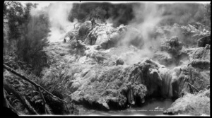 `Twin geysers Wairakei New Zealand. No. 145'