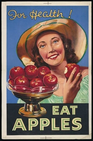 New Zealand Railways. Publicity Branch: For health! Eat apples / Railway Studios [ca 1940]