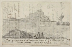 [Taylor, Richard], 1805-1873 :The graves of Manihera & Kereopa at Wareroa Waiariki. [1849].