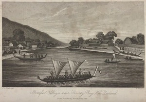 Polack, Joel Samuel, 1807-1882 :Fortified villages near Poverty Bay, New Zealand. [London, Richard Bentley, 1838]